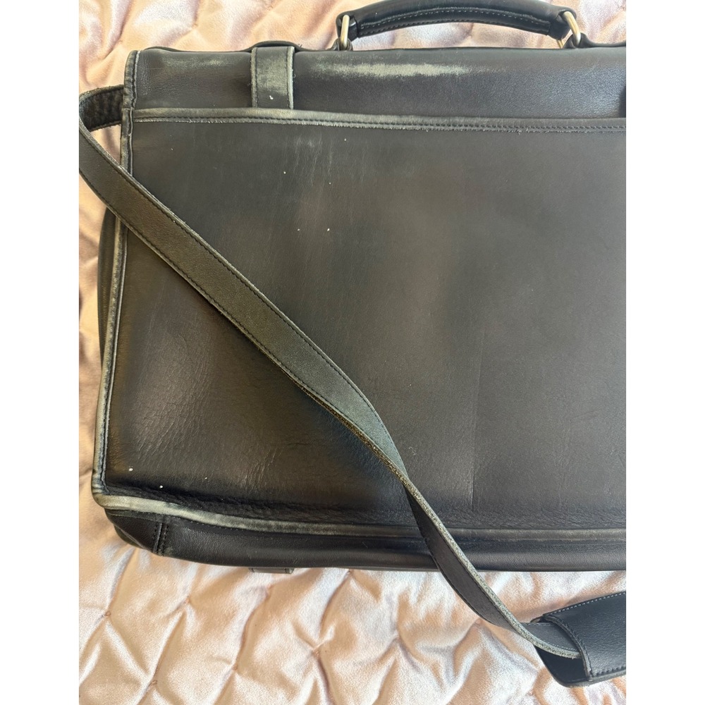 Flawed Gem! Coach Lexington Briefcase Blk Leather Messenger Bag A2S5325 Academia - Picture 8 of 15
